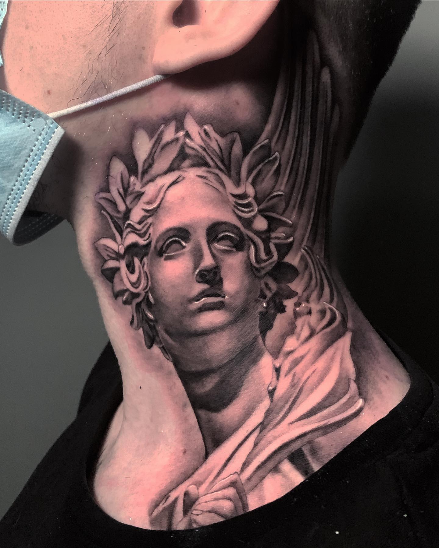 Greek Statue Neck Tattoo