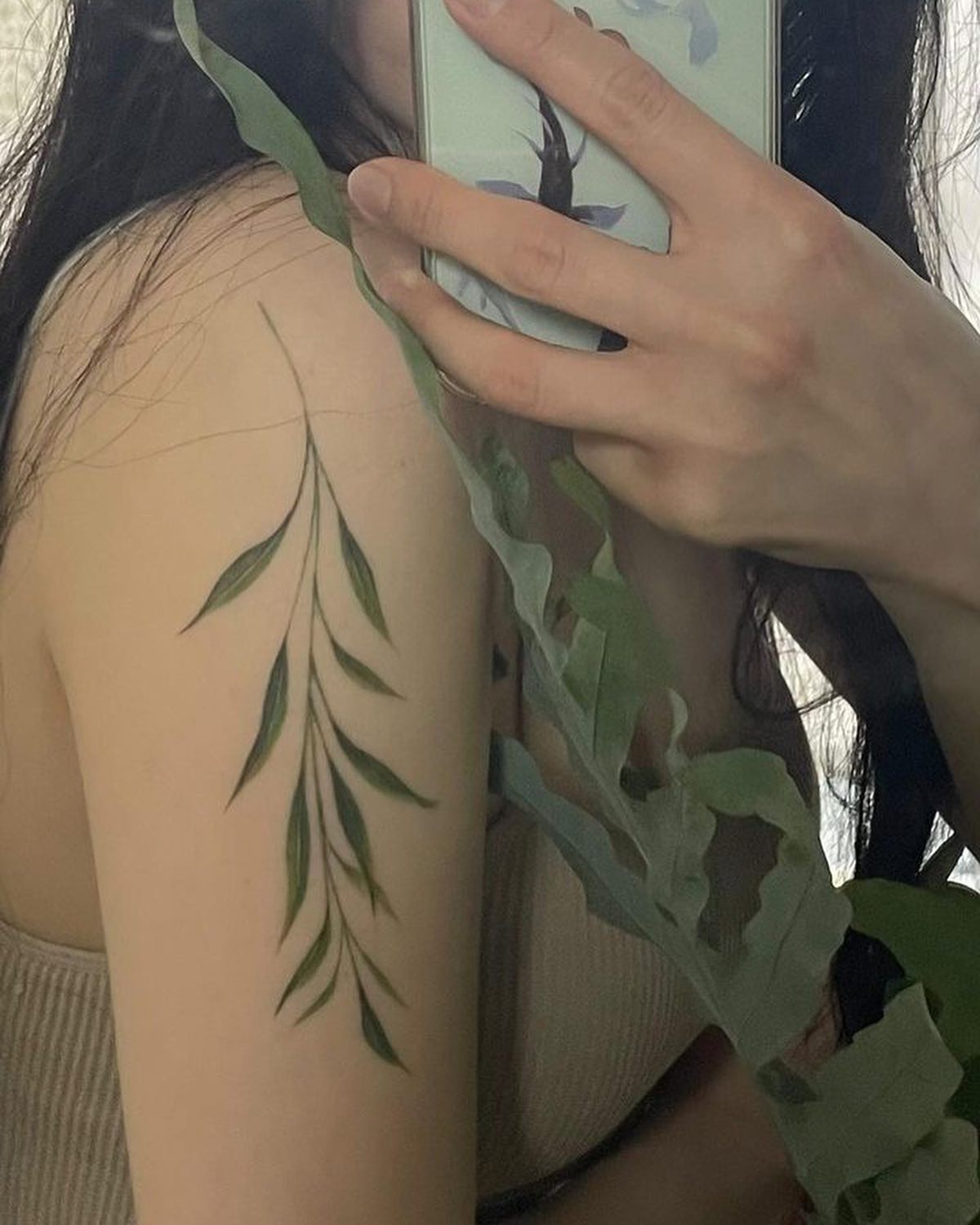 Green Leaf Branch Tattoo nature tattoos for women tattoo