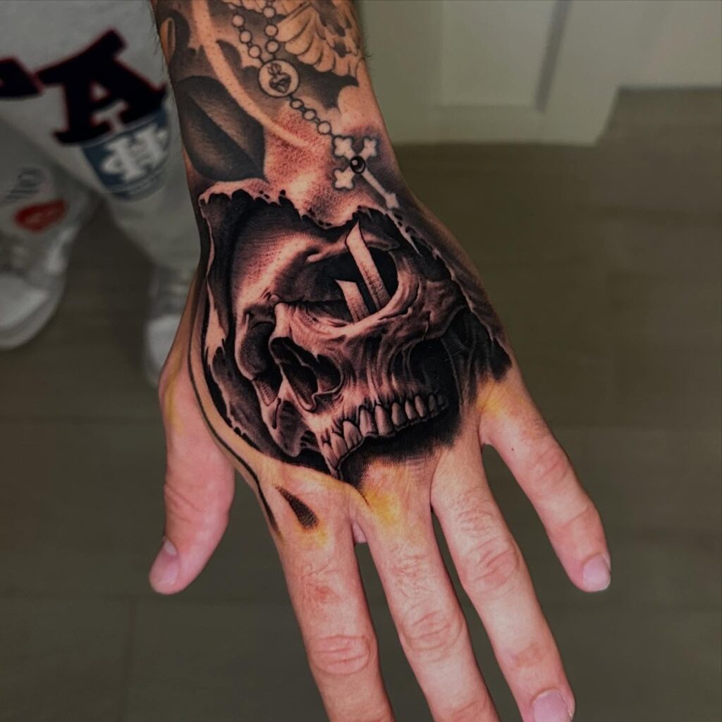 Grim Reaper&rsquo;s Gaze Tattoo hand tattoo ideas for guys tattoo