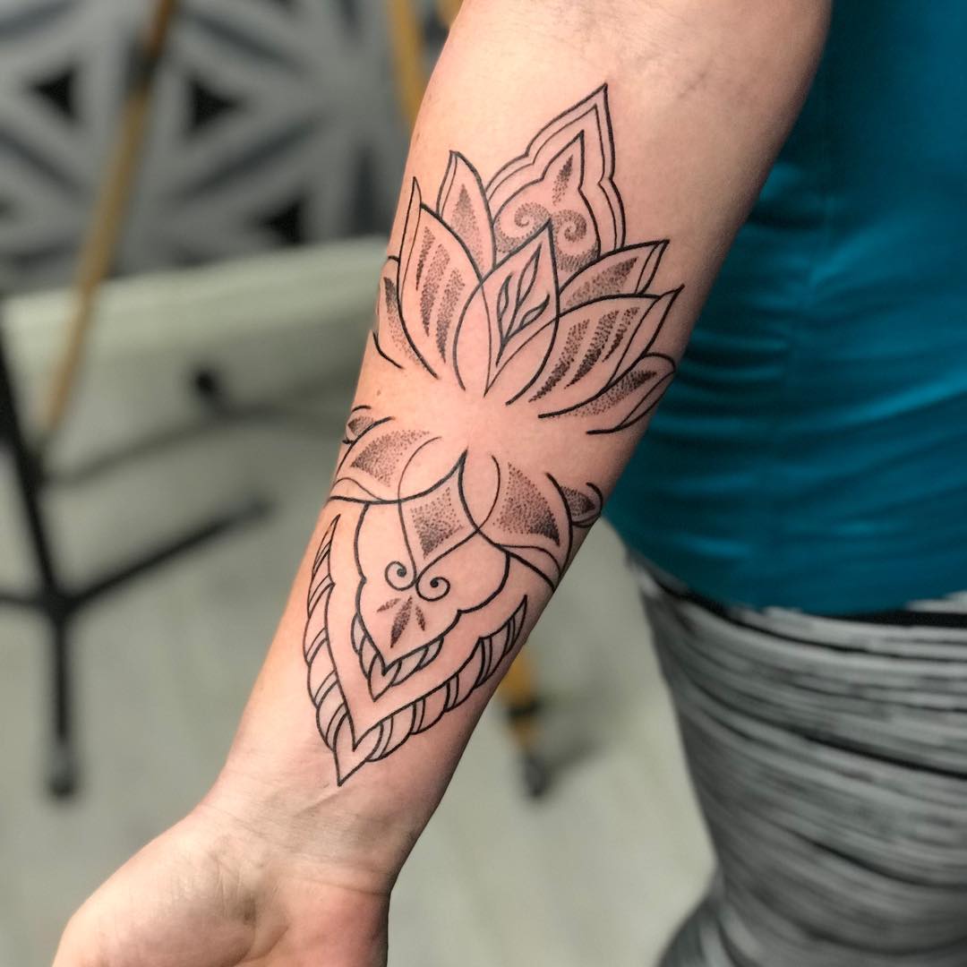 Half Lotus Mandala Tattoo lotus mandala tattoo ideas tattoo