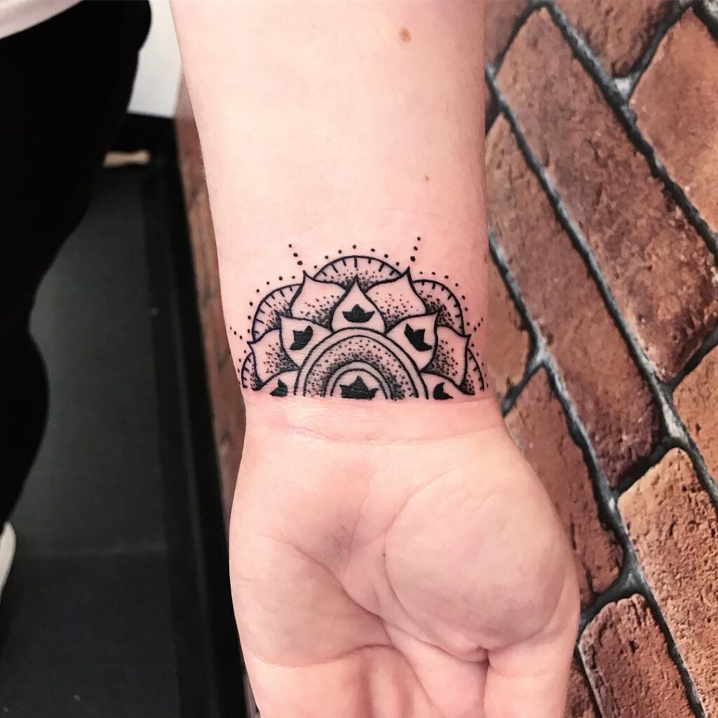 Half Mandala Wrist Tattoo mandala wrist tattoo ideas tattoo