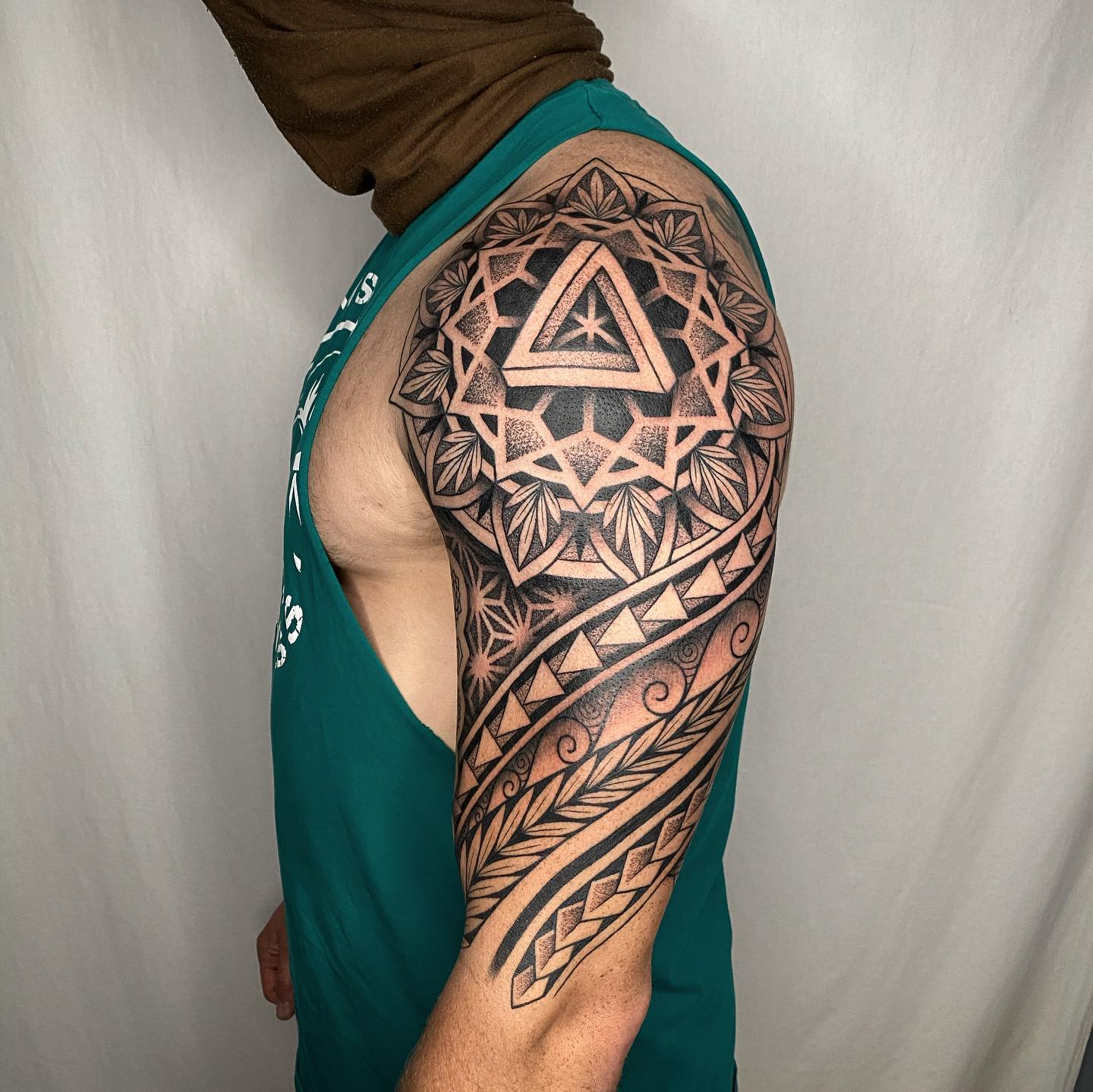 Polynesian Tribal Half Sleeve Tattoo