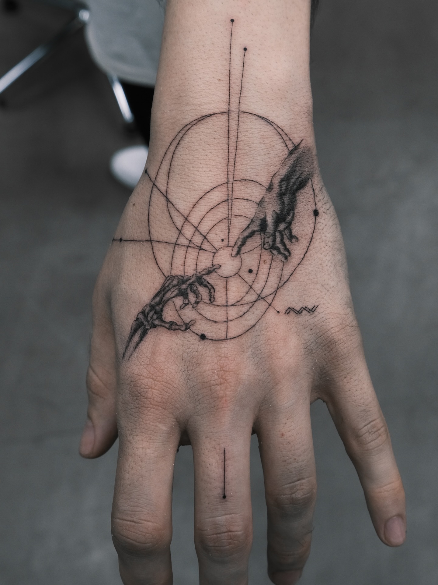 Creation Of Adam Hand Tattoo