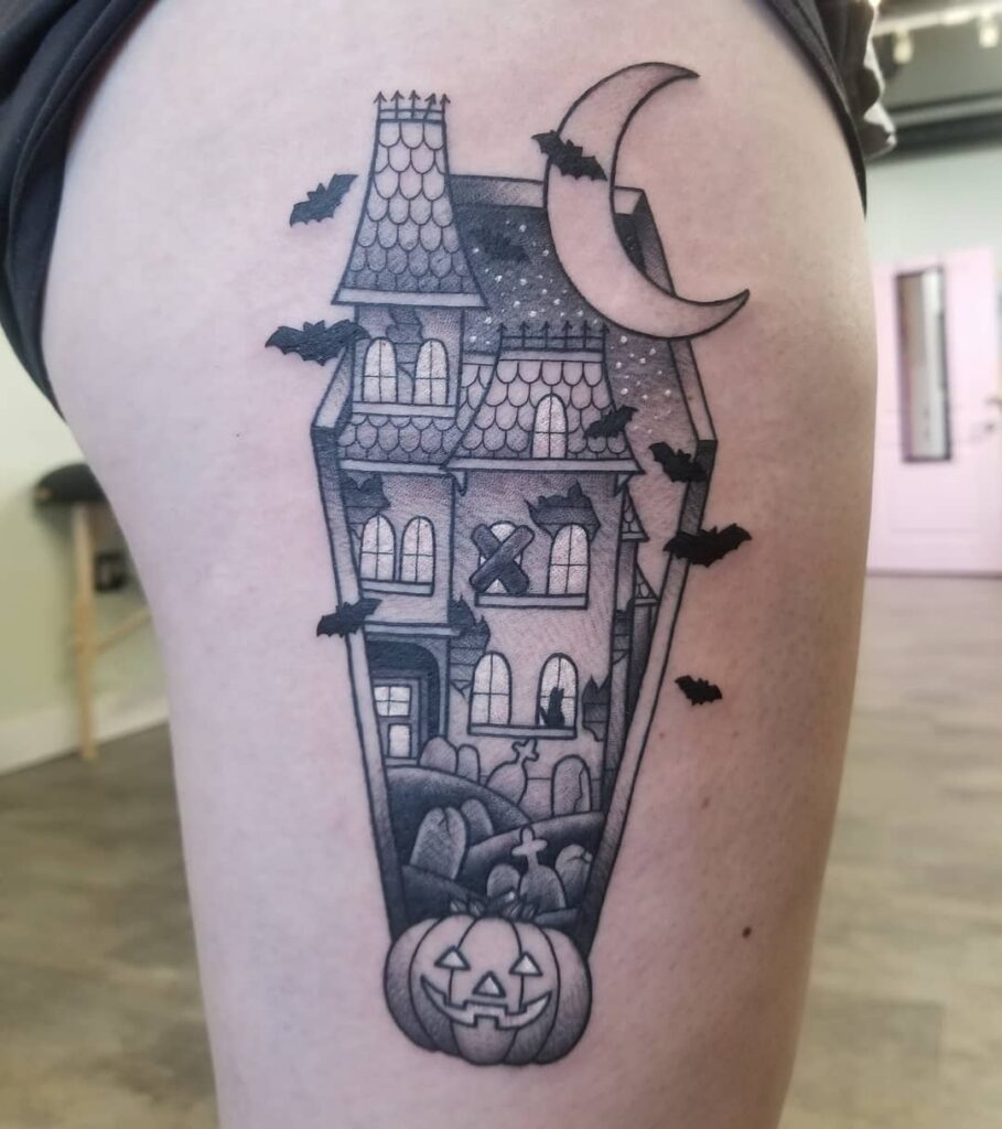 Pumpkin-Headed Lady Tattoo jack o lantern tattoo ideas tattoo