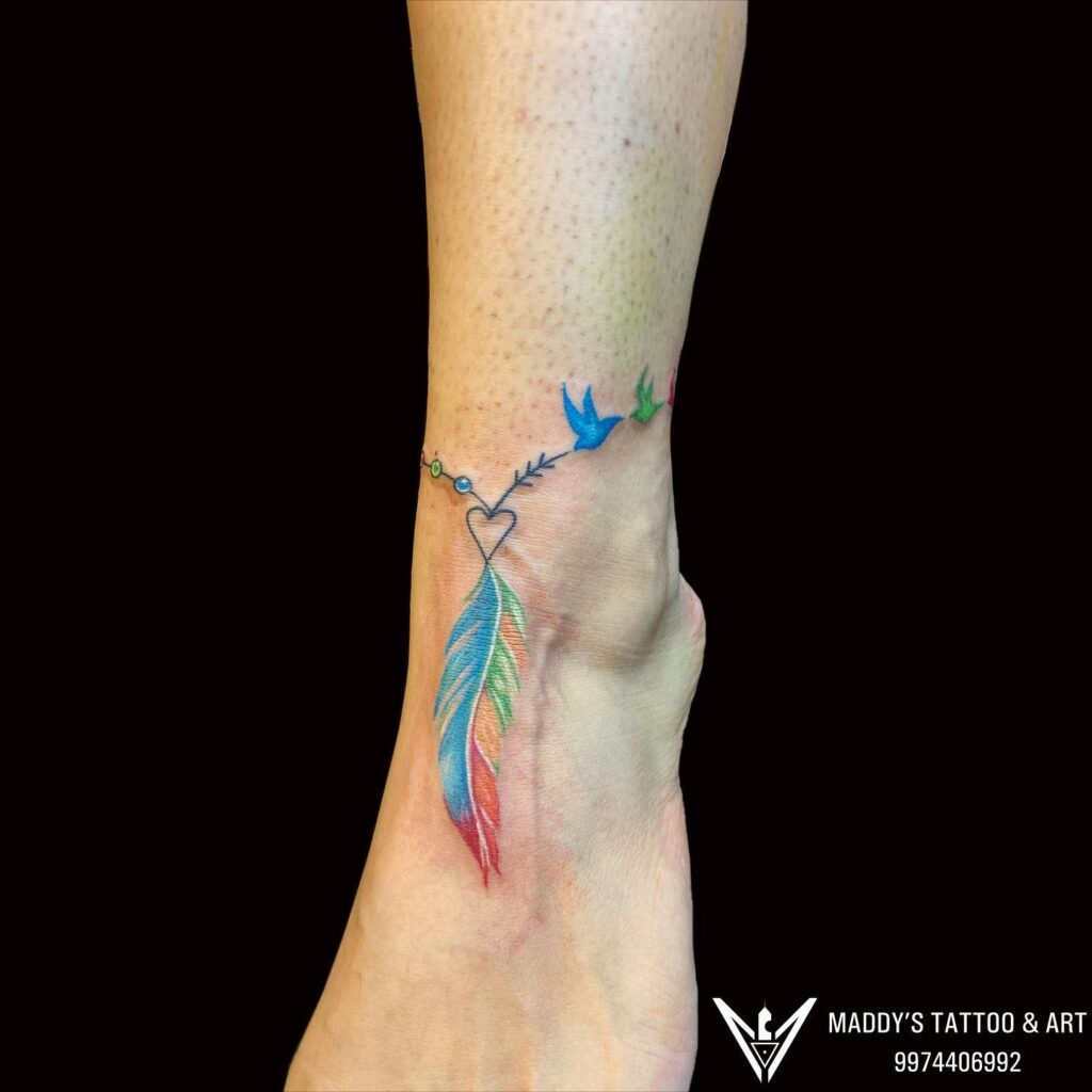 Elegant Lily Ankle Tattoo