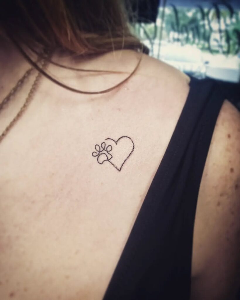 Heart and Paw Print Outline Tattoo paw print tattoo ideas tattoo