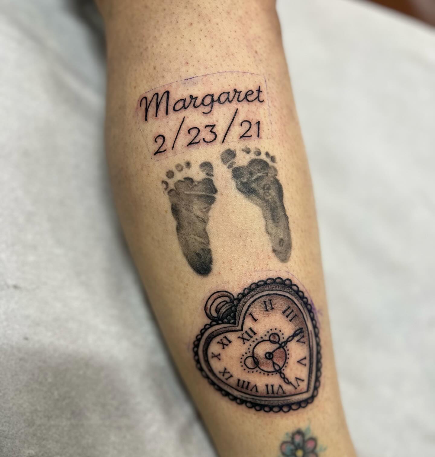 Pocket Watch Birth Clock Tattoo With Exposed Gears birth clock tattoos tattoo