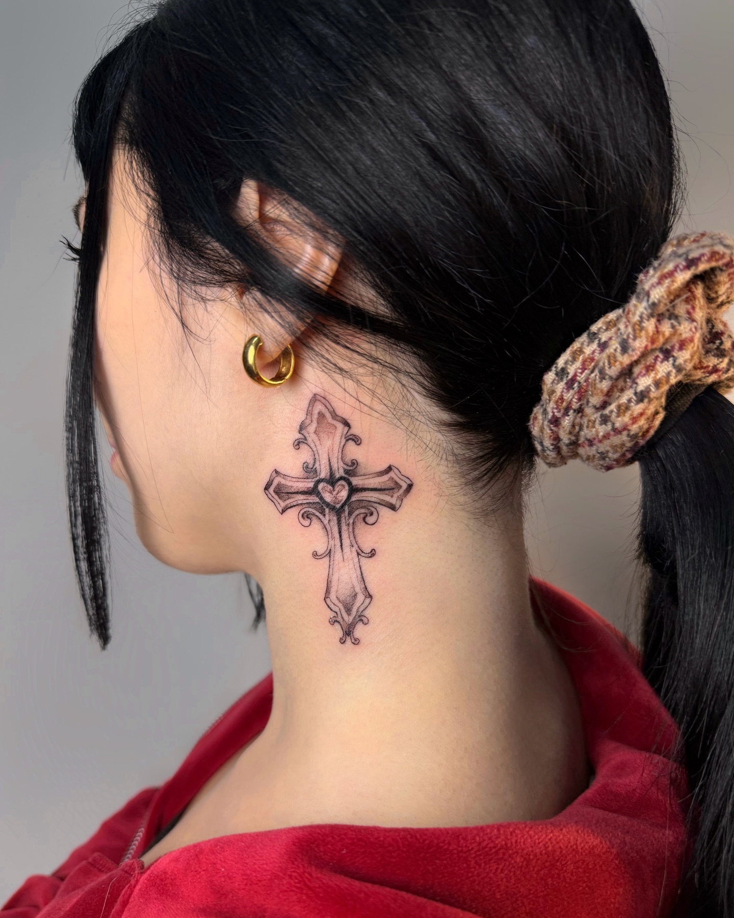 Heart Center Cross Tattoo cross tattoos ideas for women tattoo