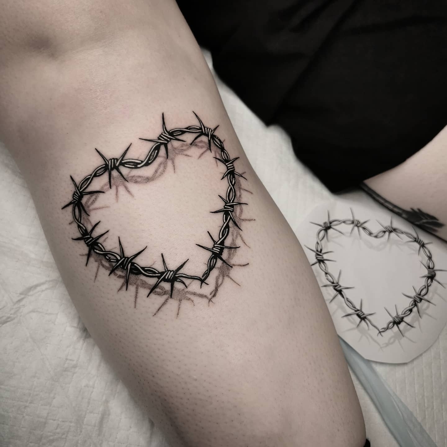 Heart Shaped Barbed Wire Tattoo