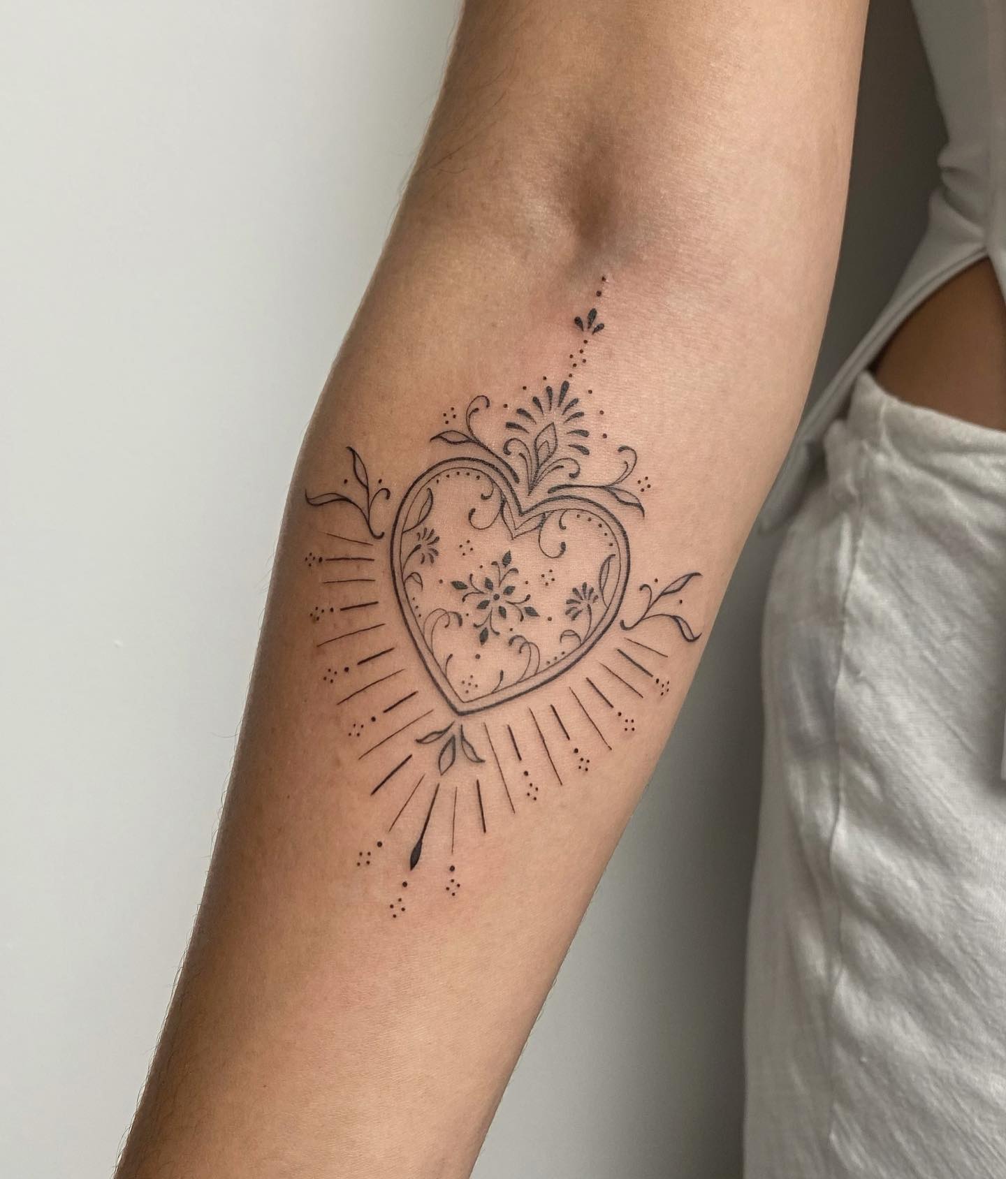 Ornamental Sacred Heart Tattoo