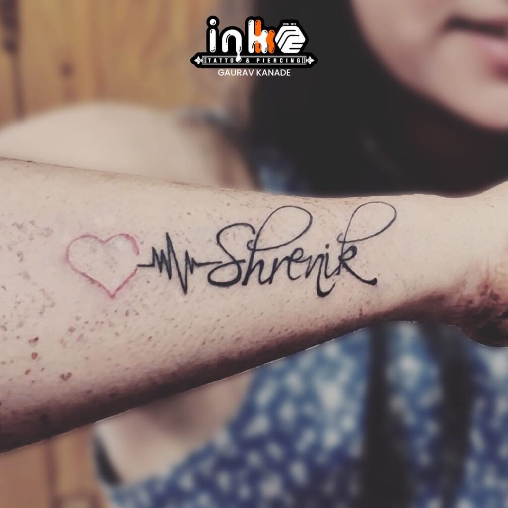 Heartbeat Name Tattoo