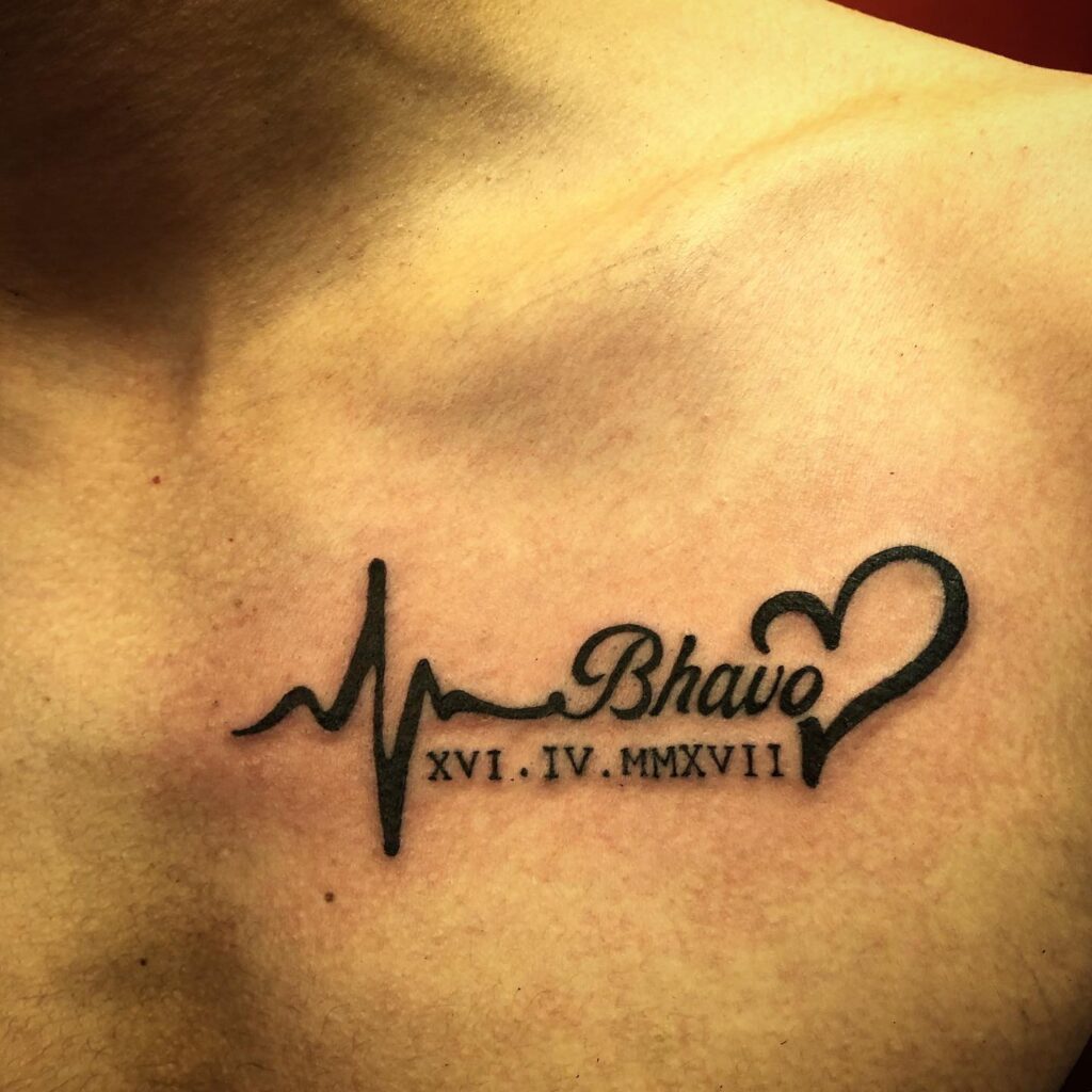 Bold Gothic Birth Years Tattoo date tattoos tattoo