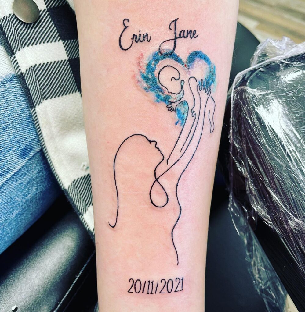 Heavenly Mother and Baby Tattoo mom with kids tattoos tattoo