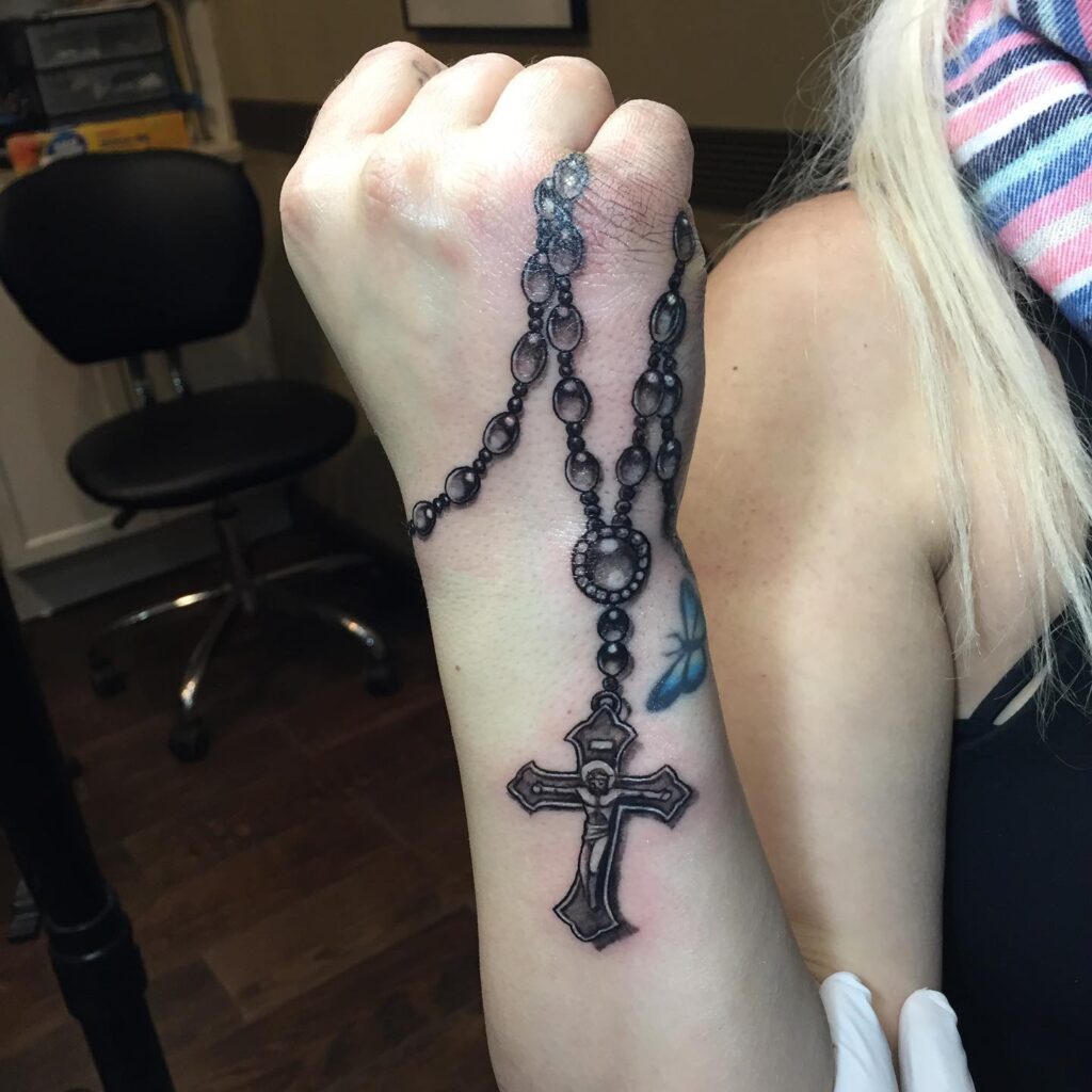 Simple Rosary Loop Tattoo
