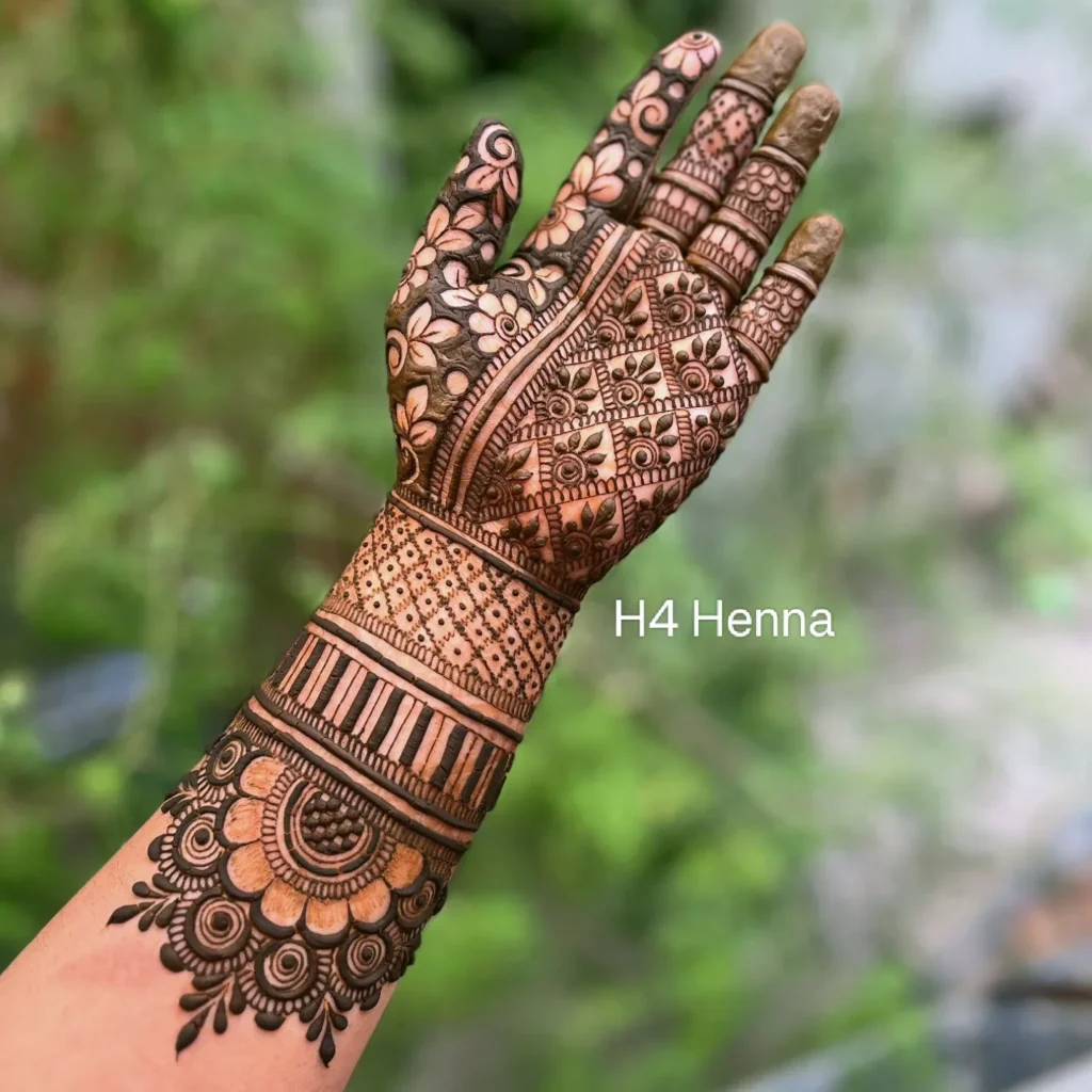 Intricate Full Palm Mehndi Lace henna tattoo
