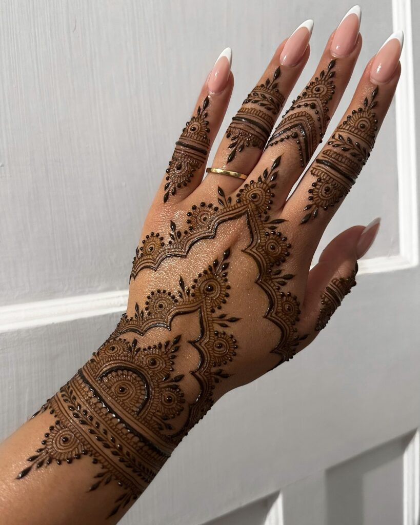 Symmetrical Dorsal Foot Henna Garland henna tattoo