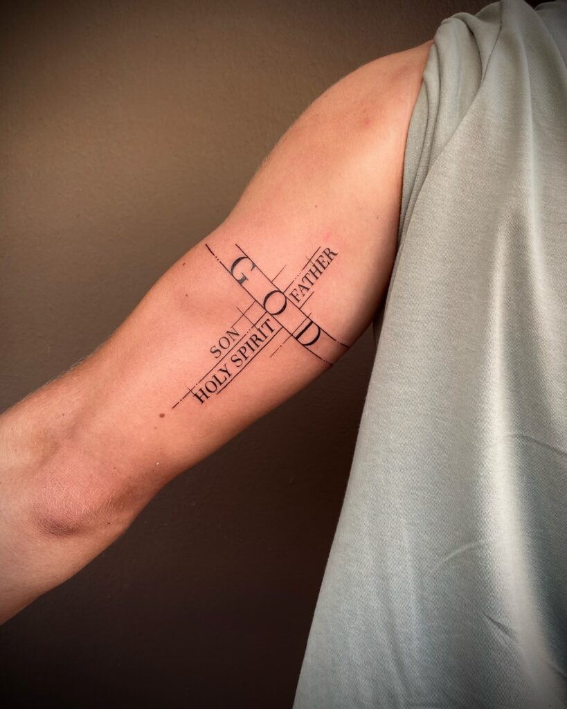 Holy Trinity Cross Arm Tattoo cross tattoos for men tattoo