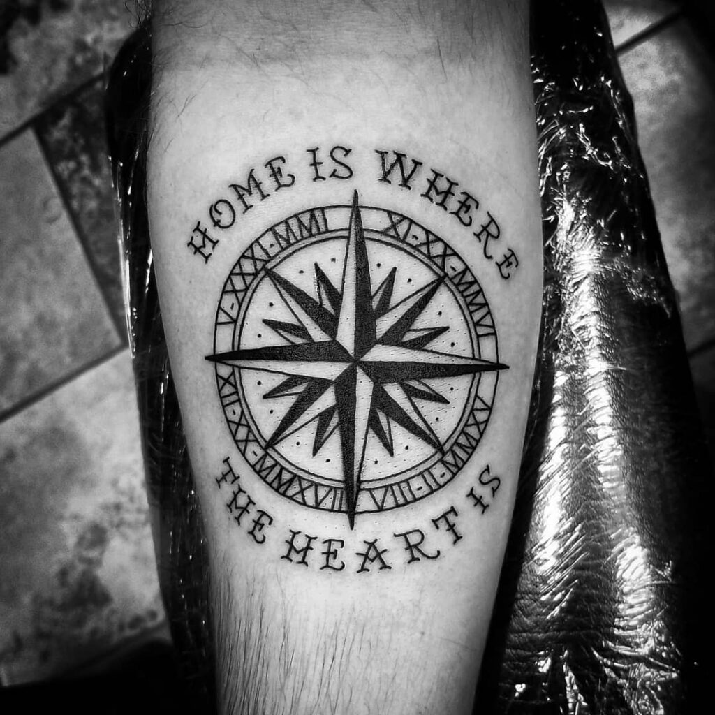 Home Is Where the Heart Is Compass Tattoo timeless compass tattoo designs tattoo
