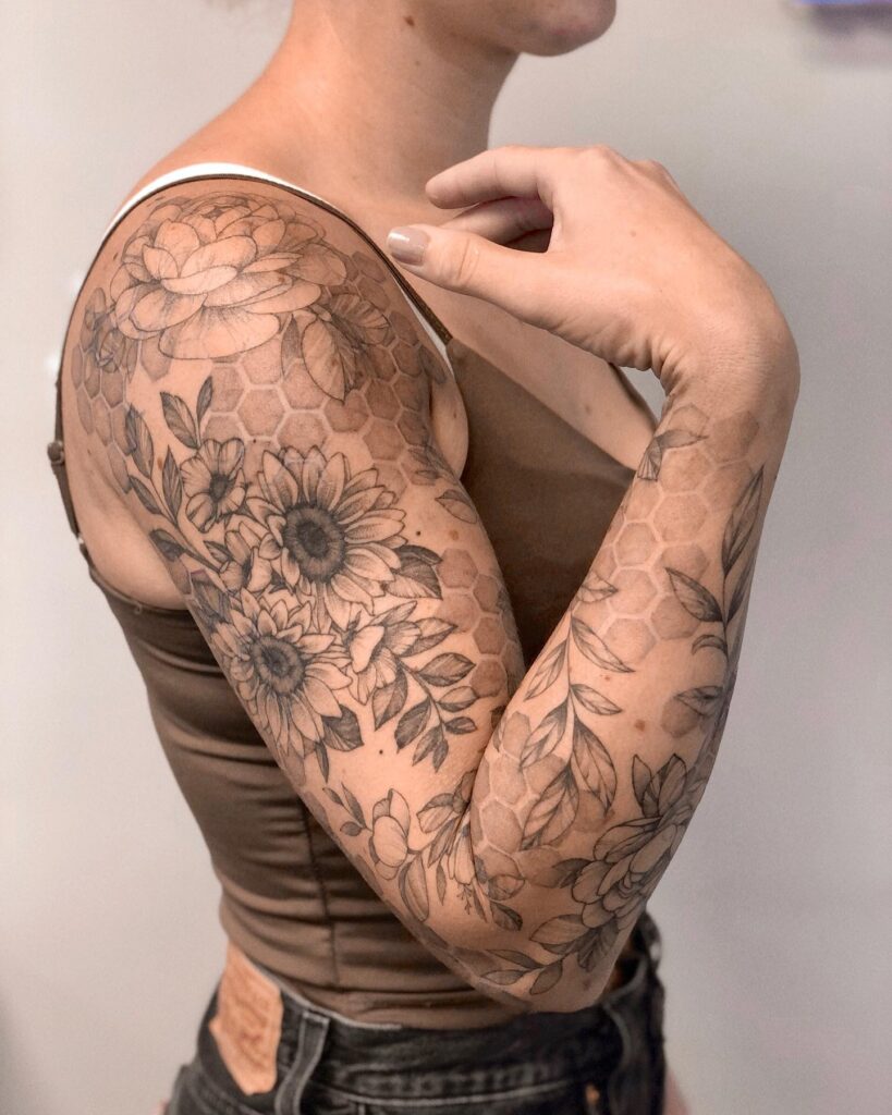 Flowing Vine Sleeve Filler Tattoo Design