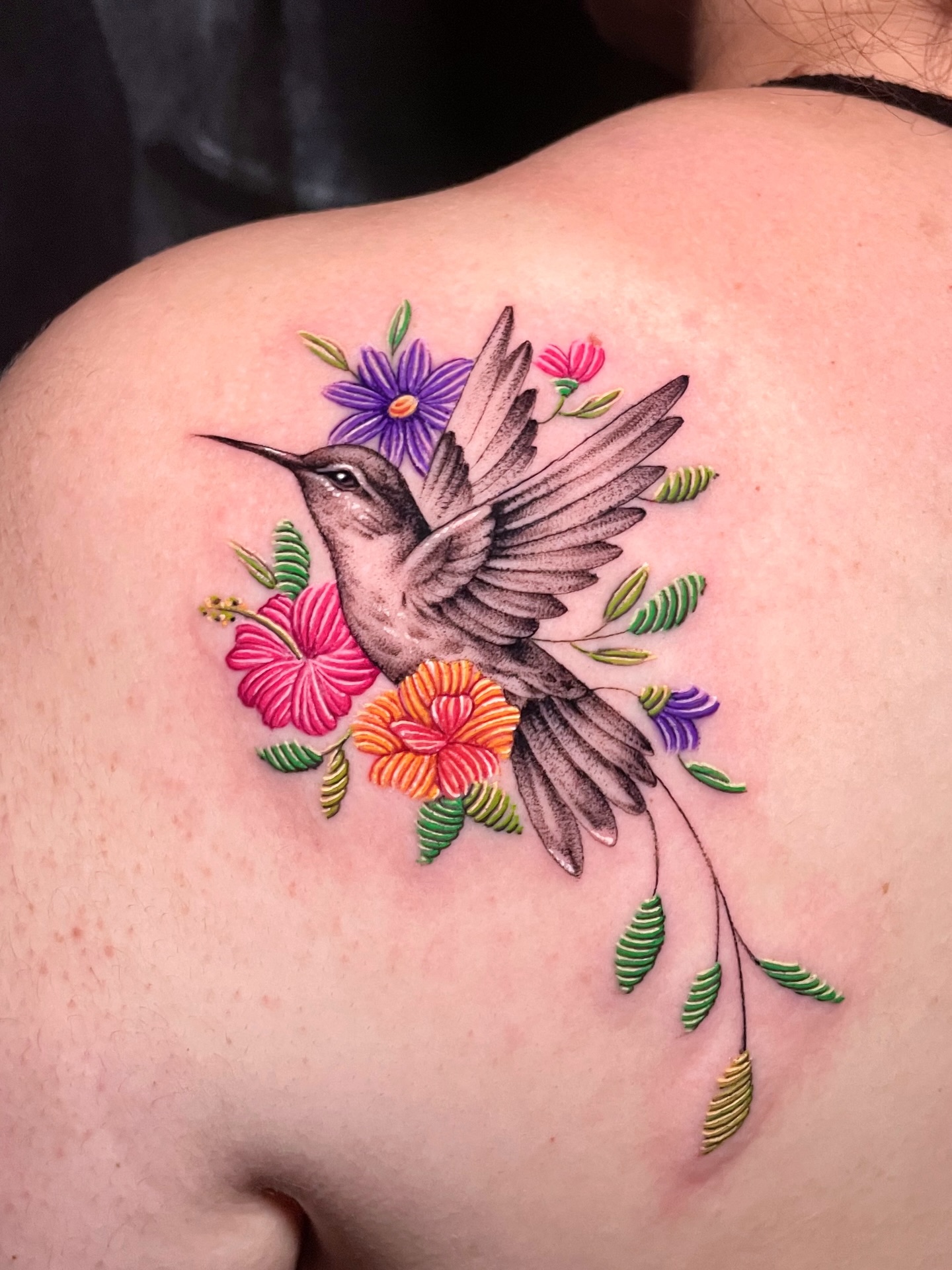 Floral Sugar Skull Mexican Tattoo