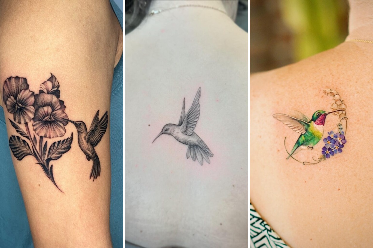 Aesthetic hummingbird tattoos and delicate ink ideas collage