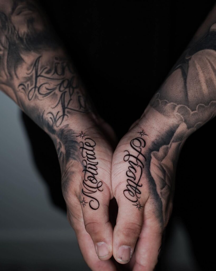 Hustle and Motivate &ndash; Driven for Success quote tattoo ideas for men tattoo