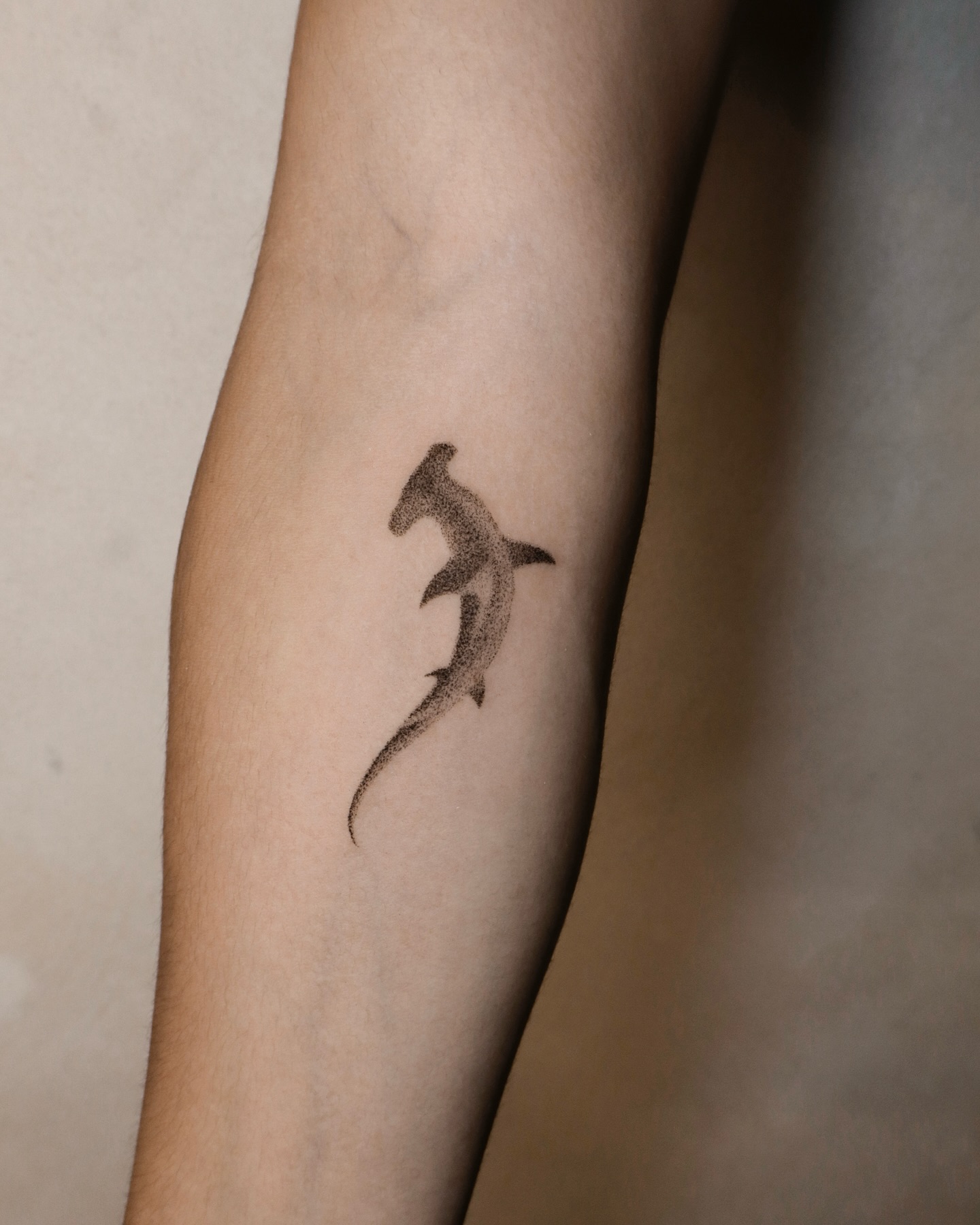 Hydrodynamic Hammerhead Shark Silhouette ocean tattoo