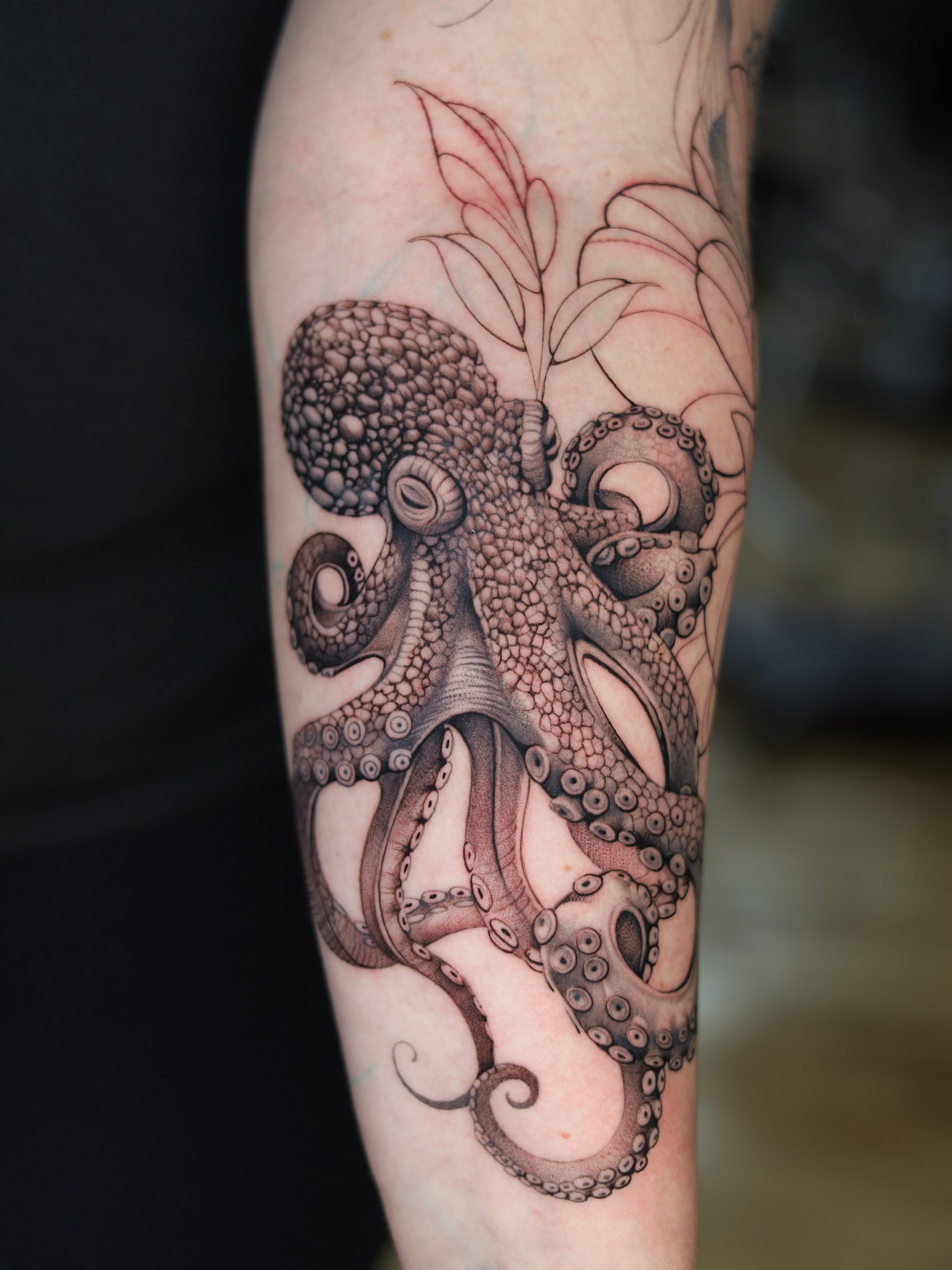 Hyper Realistic Deep Sea Octopus ocean tattoo