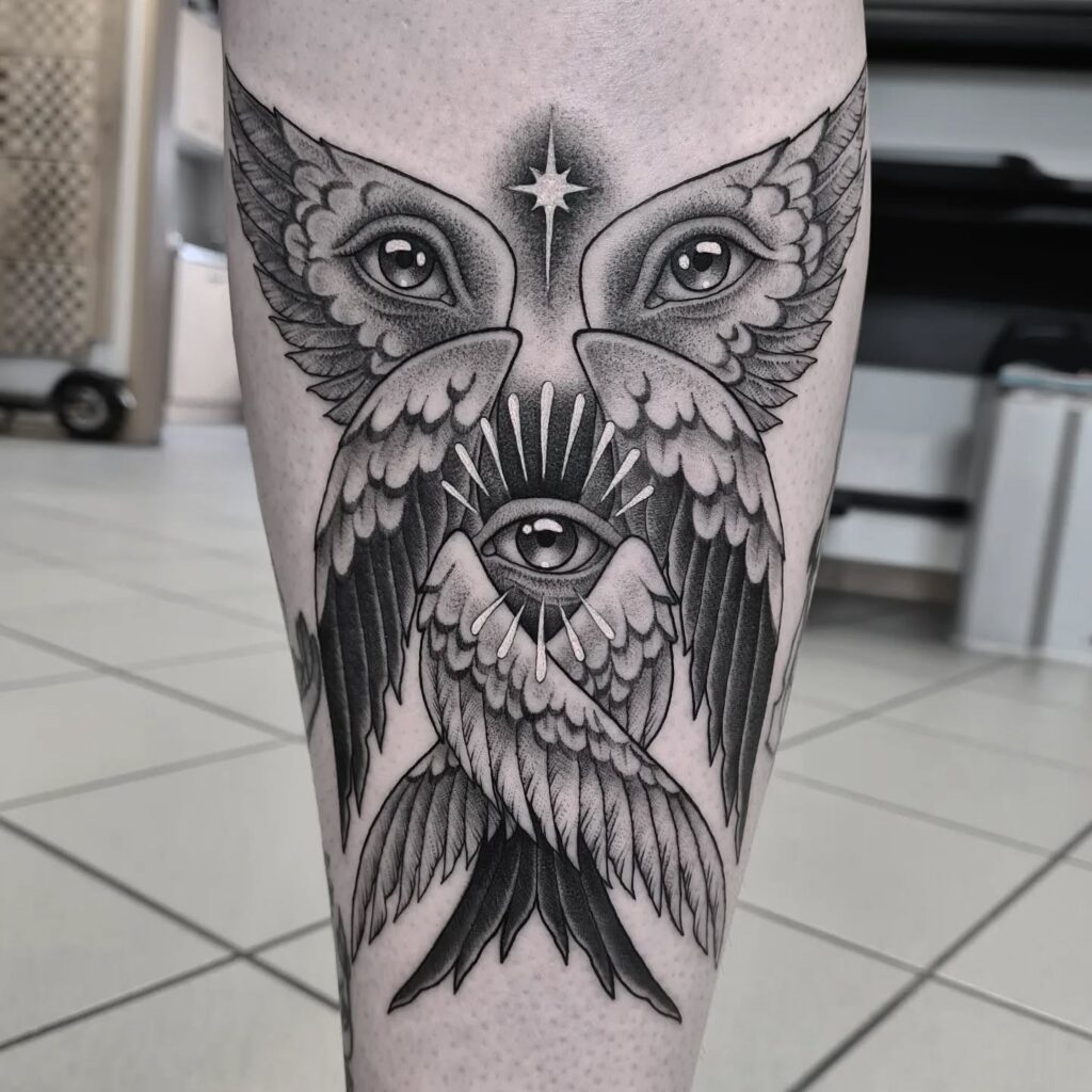 Illuminated Seraphim Eye Tattoo seraphim angel tattoo ideas tattoo