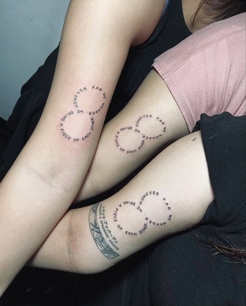 Matching Flower Sequence Trio Tattoo