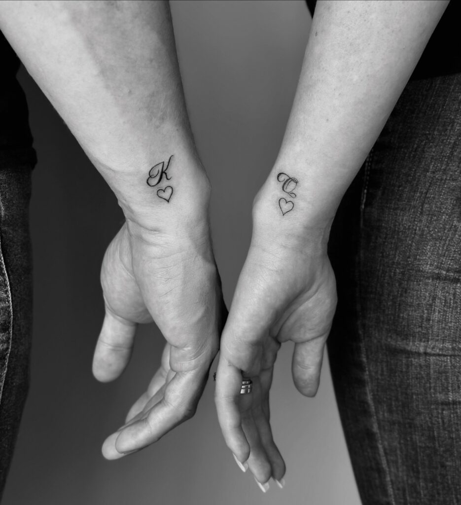 Initials with Heart Tattoos