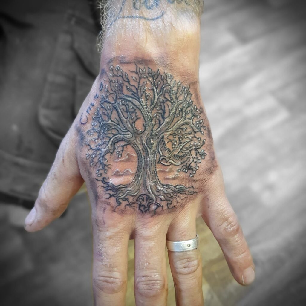 Intricate Hand Family Tree Tattoo family tree tattoos tattoo