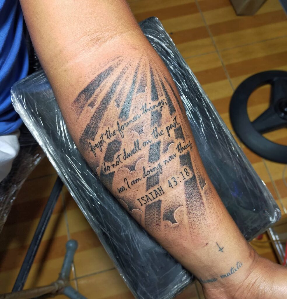 Psalm 23 Chest Cross Tattoo bible verse tattoo ideas for men tattoo