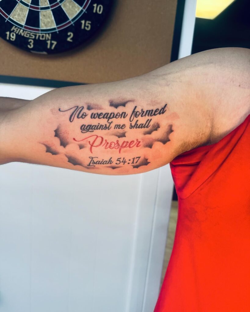 Proverbs 3:5-6 Chest Scroll Tattoo bible verse tattoo ideas for men tattoo