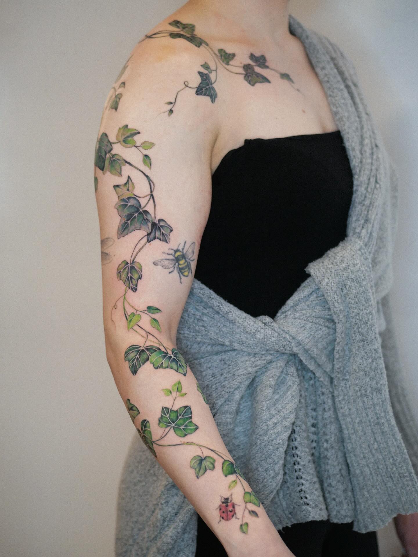 Vine Cross Tattoo on Back vine tattoos tattoo