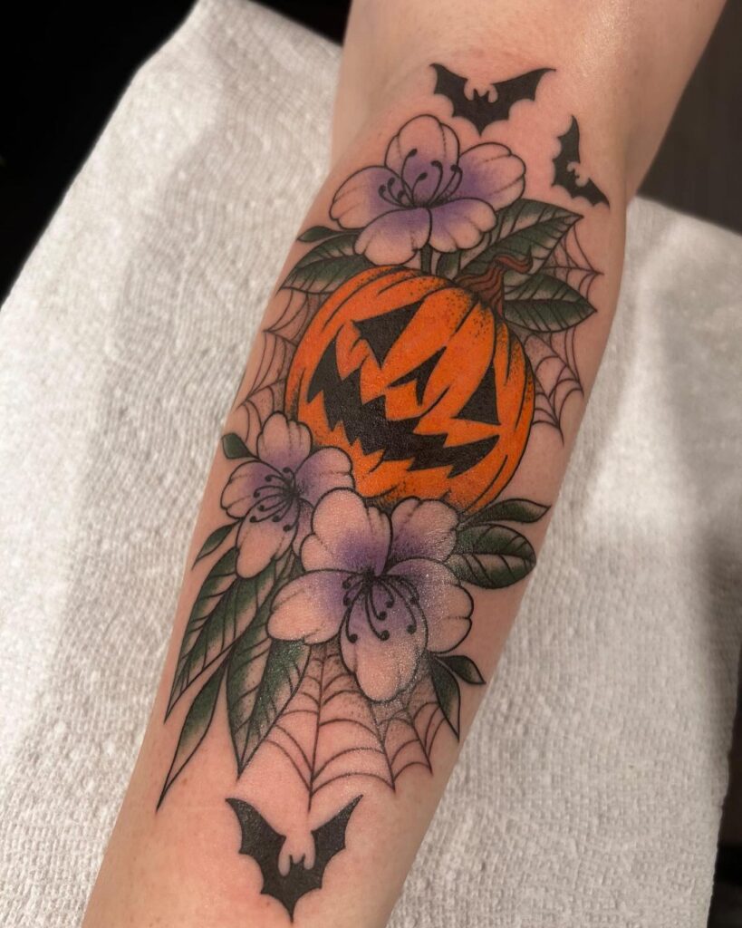 Sparkling Jack O’ Lantern Tattoo jack o lantern tattoo ideas tattoo