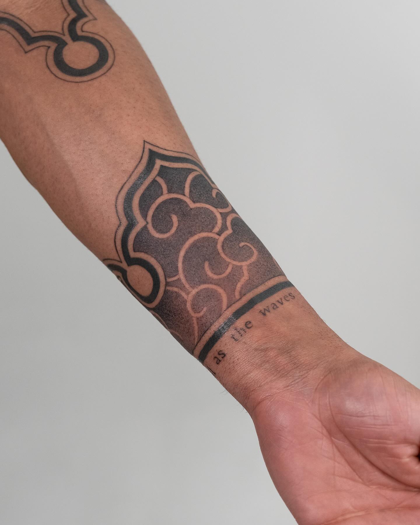 Japanese Cloud Pattern Wrist Tattoo