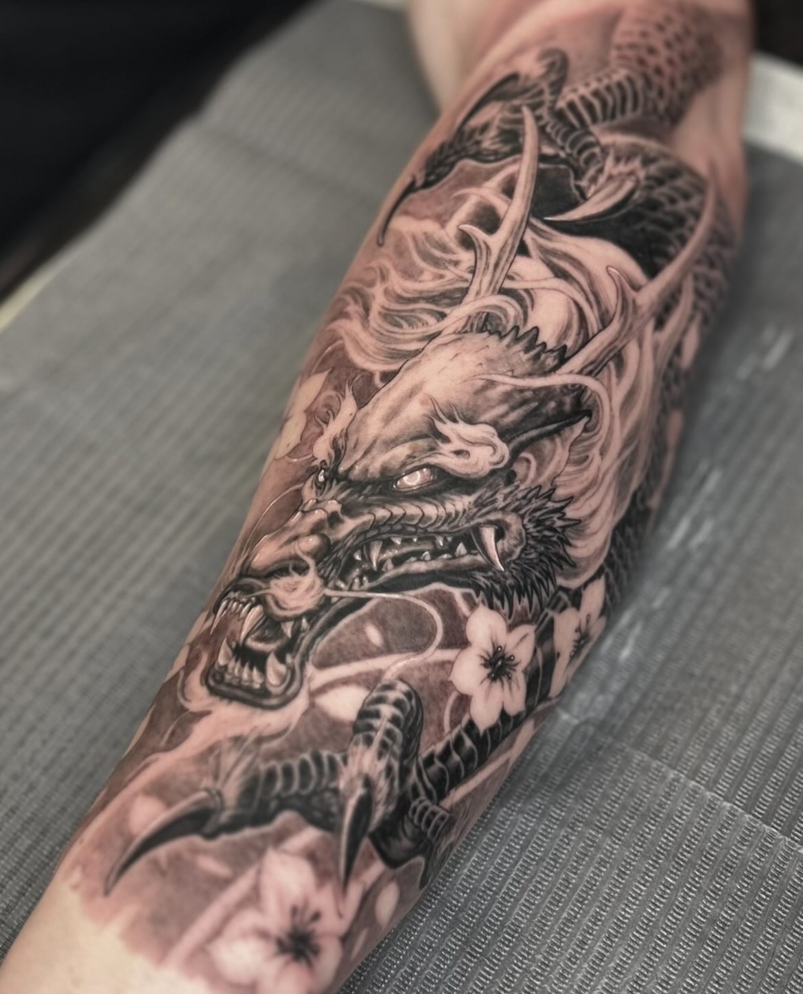 Cherry Blossom Japanese Dragon Tattoo
