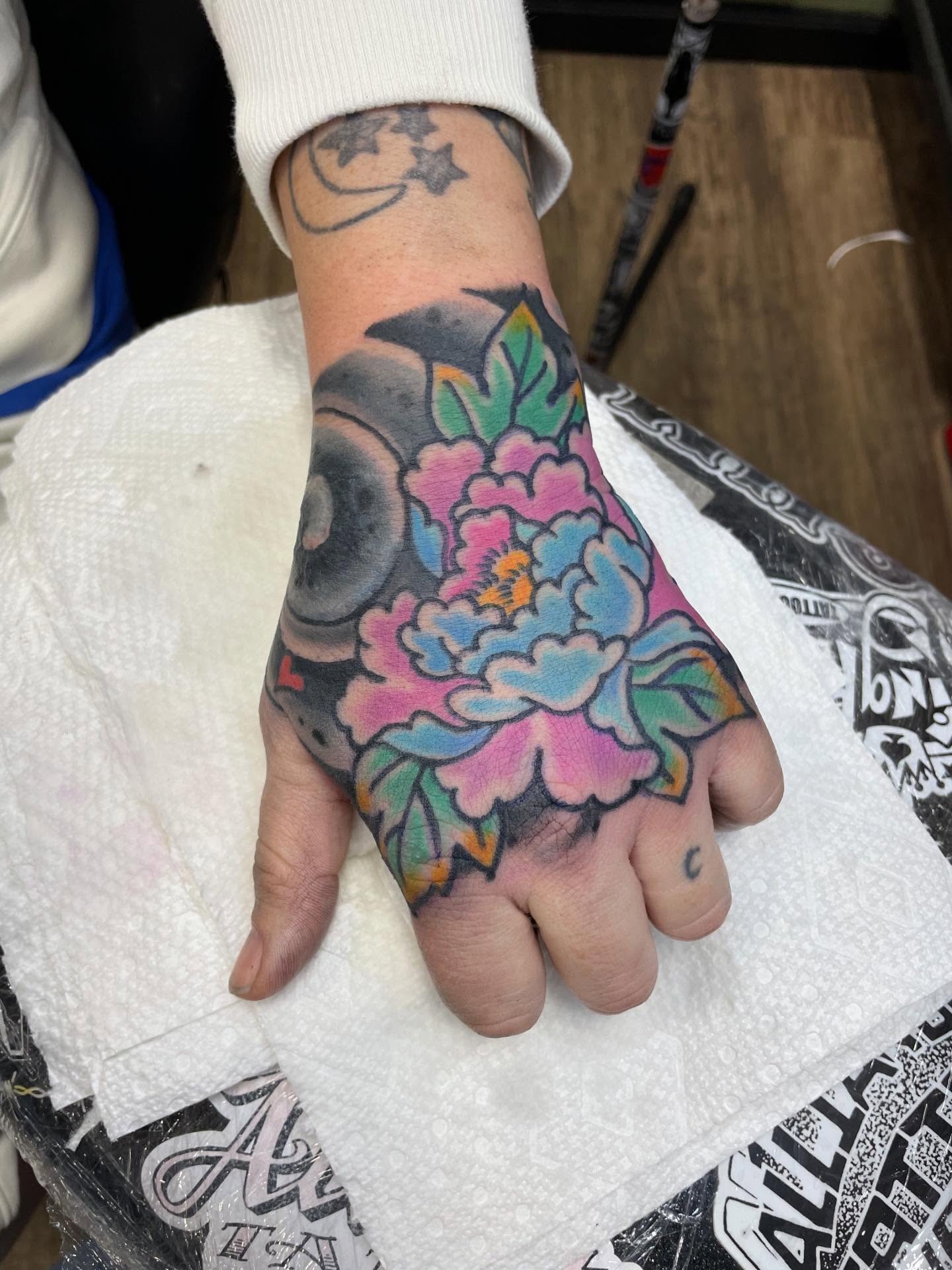 Japanese Peony Hand Tattoo japanese flower tattoos tattoo