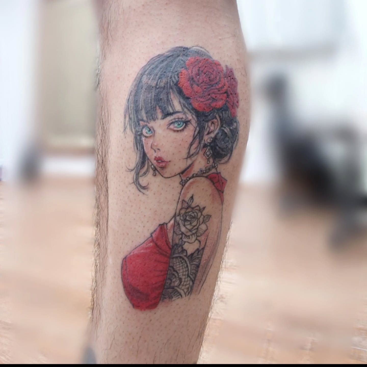 Anime Geisha Portrait Tattoo