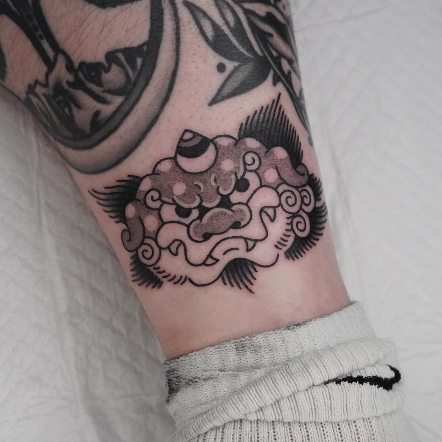 Foo Dog Head Tattoo