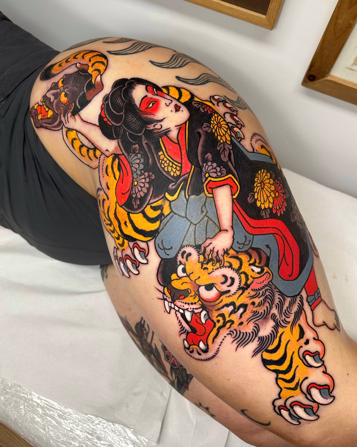 Woman And Tiger Yokai Tattoo