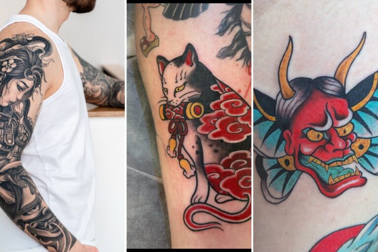 Aesthetic japanese tattoos for men and delicate ink ideas collage