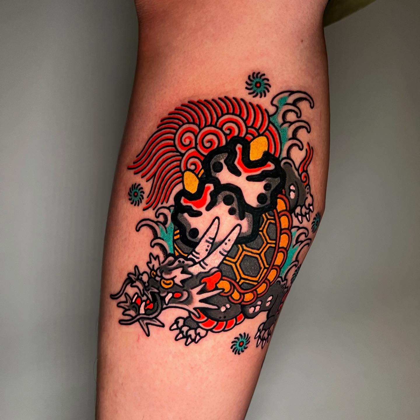 Dragon Turtle Japanese Traditional Tattoo
