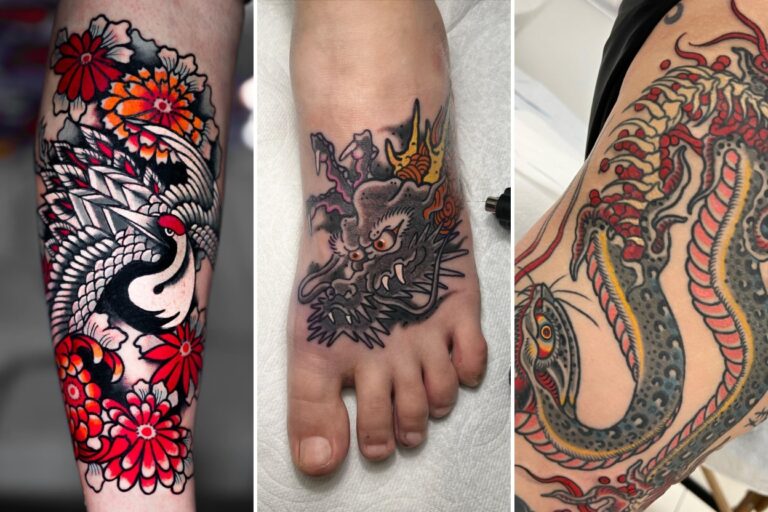 Aesthetic japanese traditional tattoos and delicate ink ideas collage