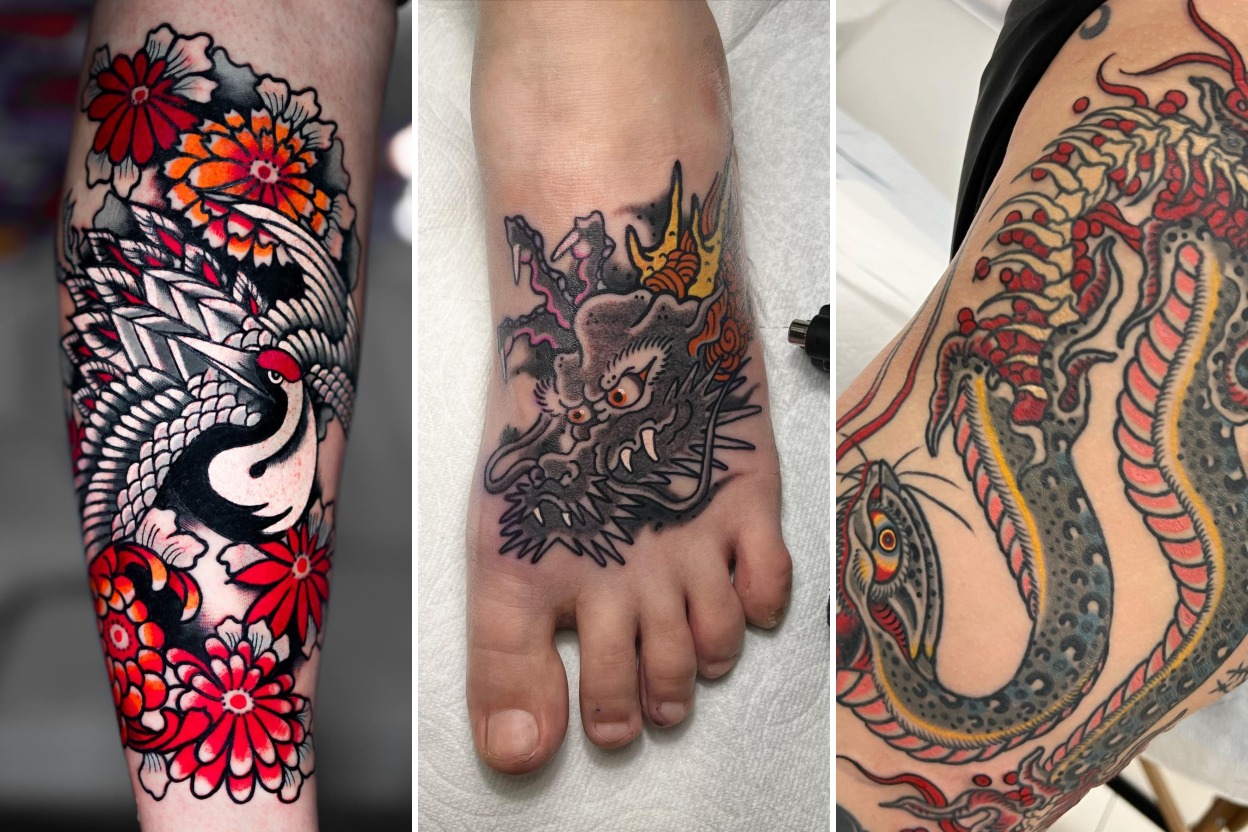 Aesthetic japanese traditional tattoos and delicate ink ideas collage