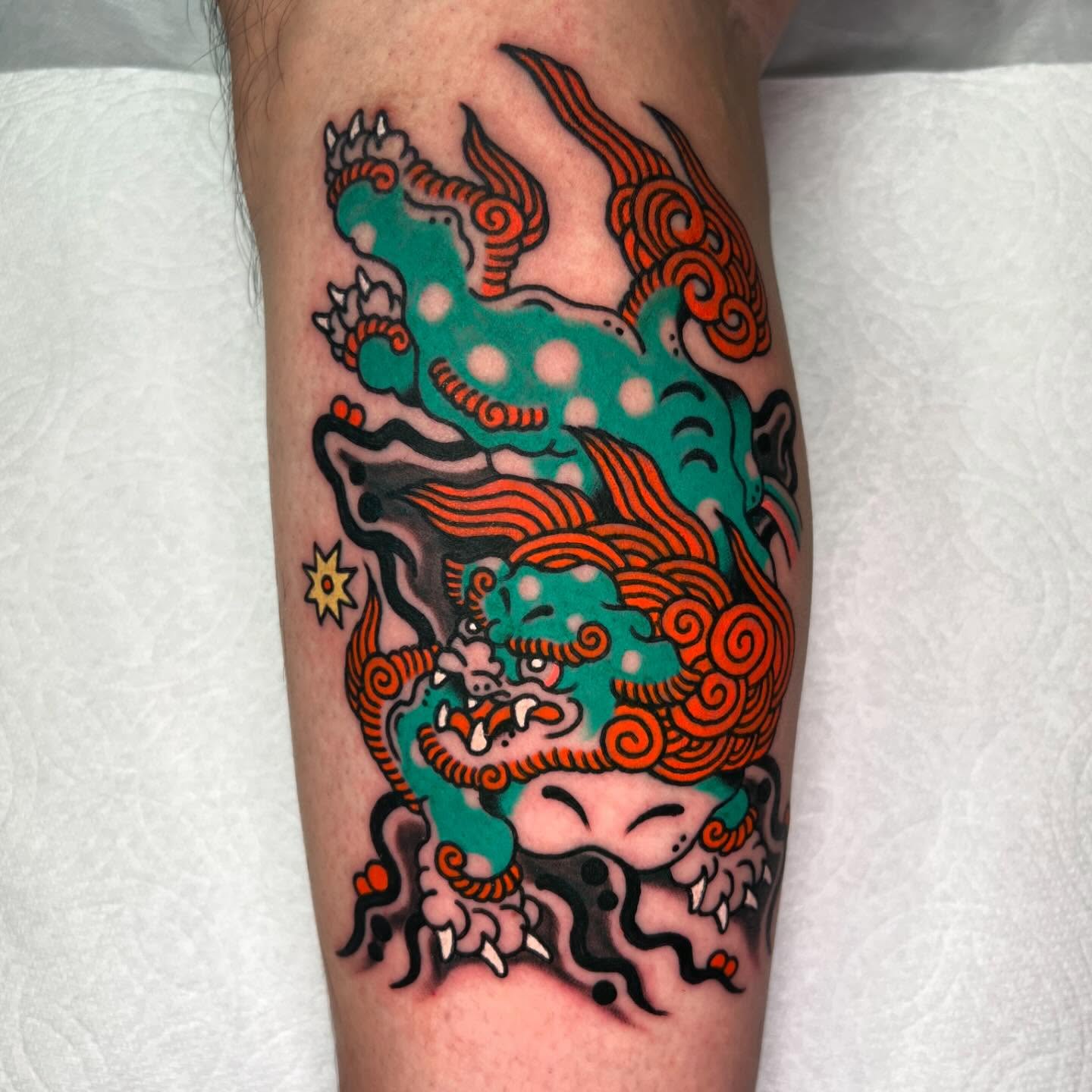 Foo Dog Japanese Traditional Tattoo
