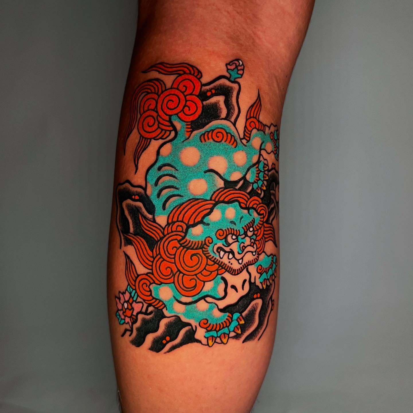 Foo Dog Japanese Traditional Tattoo