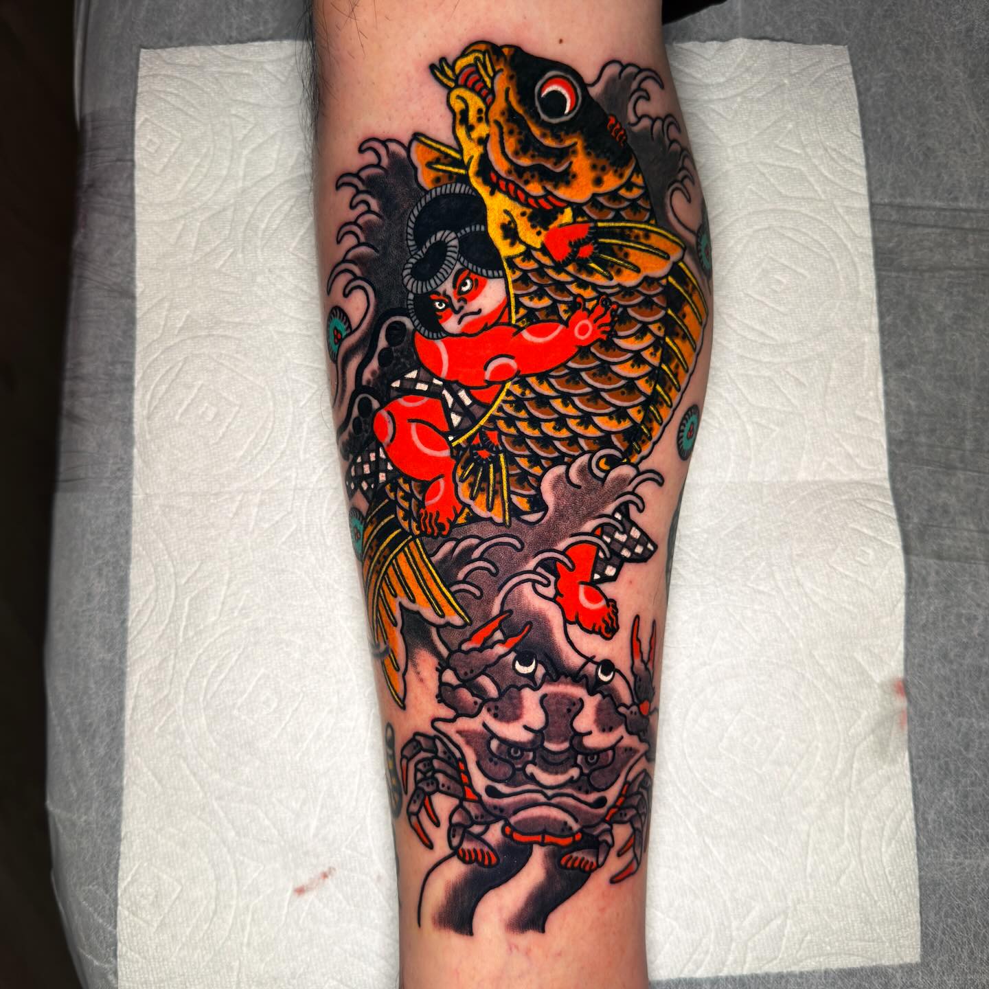 Kintaro And Koi Japanese Traditional Tattoo