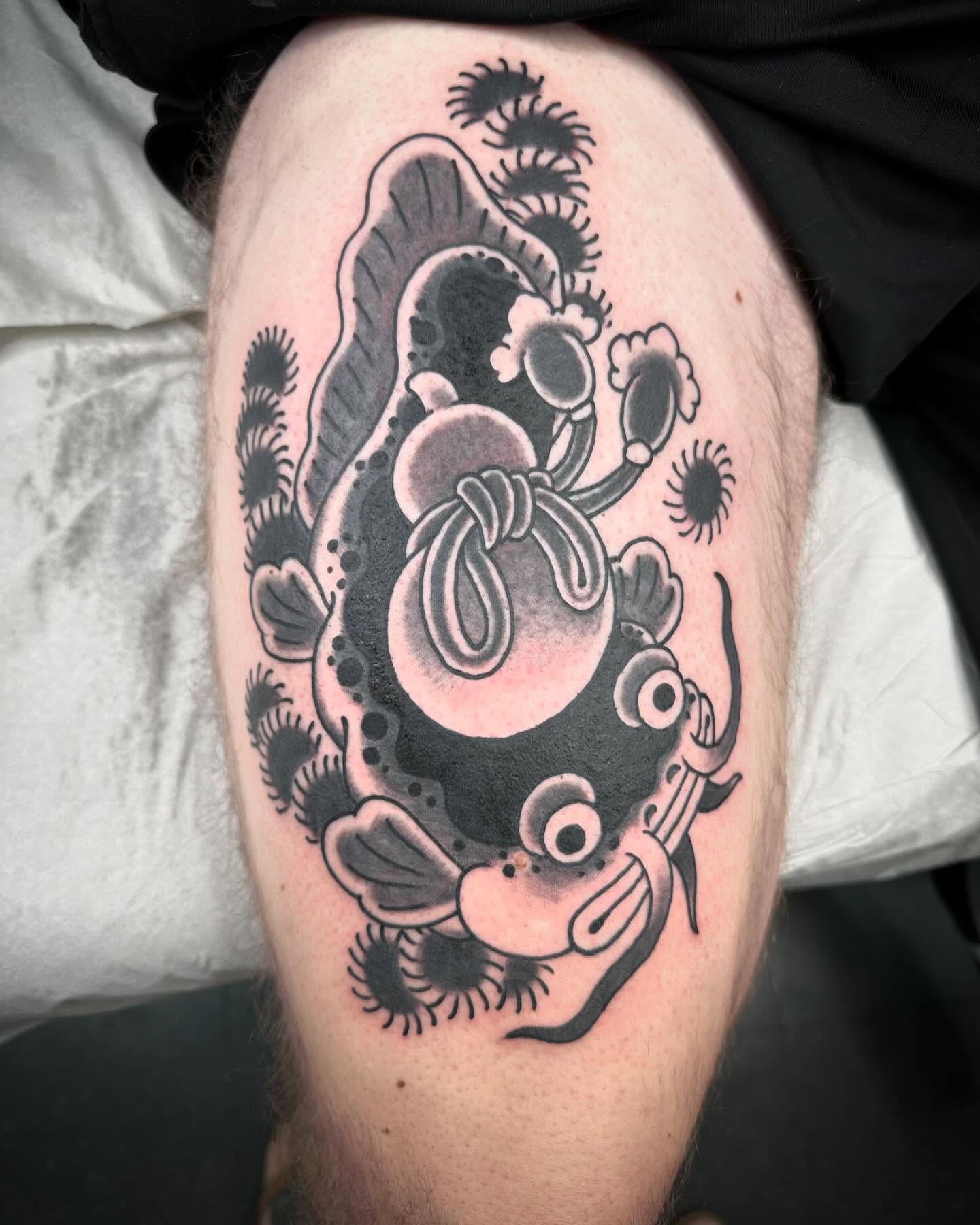 Lucky Catfish Japanese Traditional Tattoo